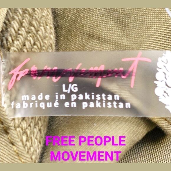 FREE PEOPLE Oversized STASH IT Olive Green Front Snap Sweatshirt Size Large - Picture 14 of 16